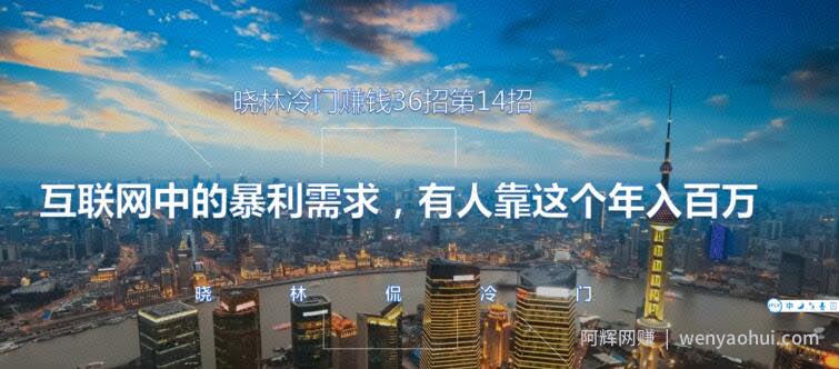 晓林冷门賺米36招第14招互联网中的暴利需求，有人靠这个年入百万【视频课程】