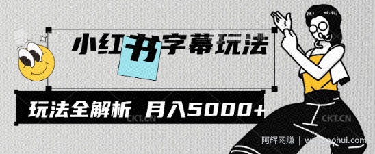 小红书字幕玩法,玩法全解析,月入2000+