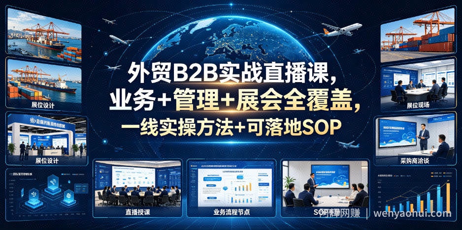外贸B2B实战直播课，业务+管理+展会全覆盖，一线实操方法+可落地SOP