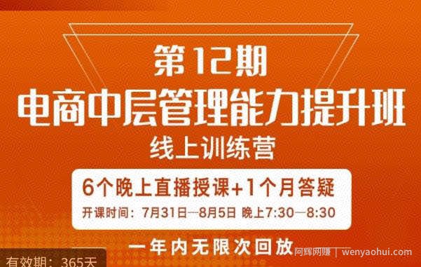 陈少珊·电商中层管理能力提升班，学习对象-电商公司各个岗位的主管，20人人以内的电商公司老板