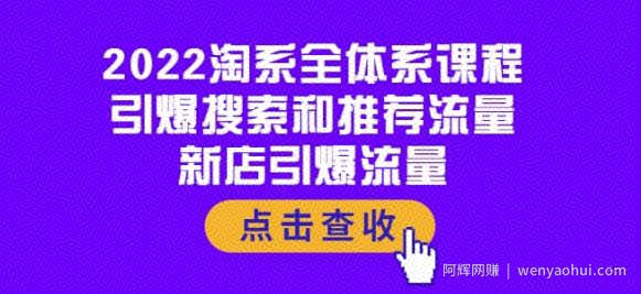 2022淘系全体系课程：引爆搜索和推荐流量，新店引爆流量