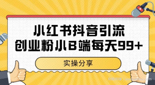 小红书抖音创业粉，小B端粉自热，日引99+的一个玩法【揭秘】