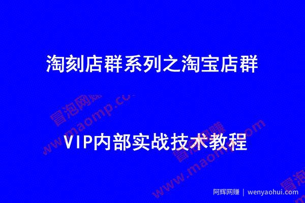 淘刻店群系列之淘宝店群VIP内部实战技术教程（附全套软件）