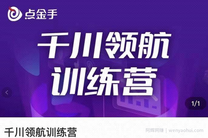 点金手·千川领航训练营，干川逻辑与算法的剖析与讲解（原价999）