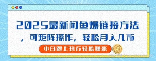 2025闲鱼最新爆链接玩法，可矩阵操作，轻松月入过W