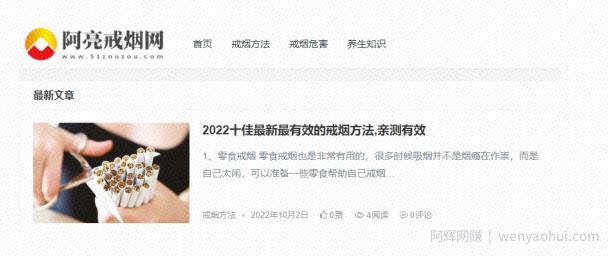 阿亮网创72计第57计：戒烟养生网，年50W的生意经
