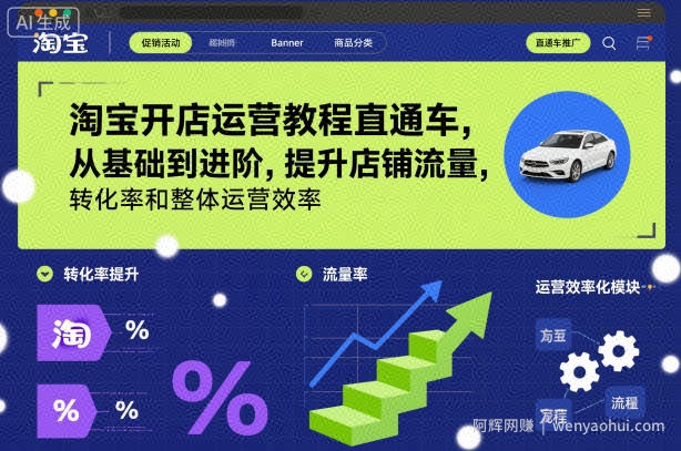 淘宝开店运营教程直通车，从基础到进阶，提升店铺流量，转化率和整体运营效率（更新26年07月11日）