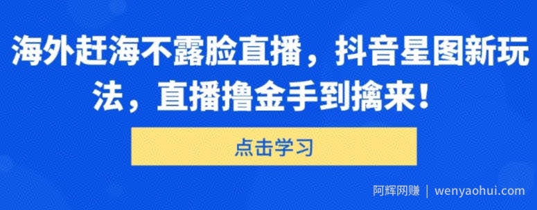 海外赶海不露脸直播，抖音星图新玩法，直播撸金手到擒来