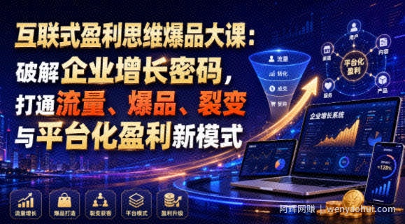 互联式盈利思维爆品大课：破解企业增长密码，打通流量、爆品、裂变与平台化盈利新模式