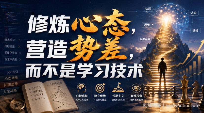 付费文章:修炼心态,营造势差,而不是学习技术