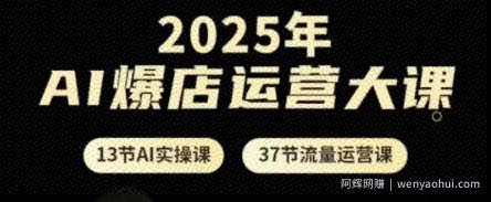 2025年AI爆店运营大课，13节AI实操课+37节流量运营课