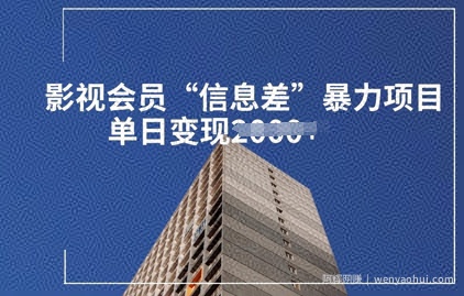 影视会员信息差暴力项目拆解