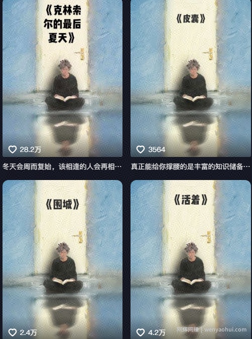 AI制作爆款书单，抖音42粉丝博主书单号制作拆解，单条视频28W赞