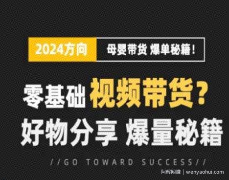短视频母婴赛道实操流量训练营，零基础视频带货，好物分享，爆量秘籍
