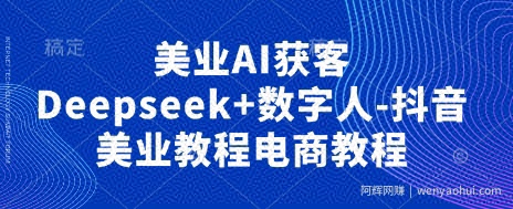 美业AI获客Deepseek+数字人-抖音美业教程电商教程