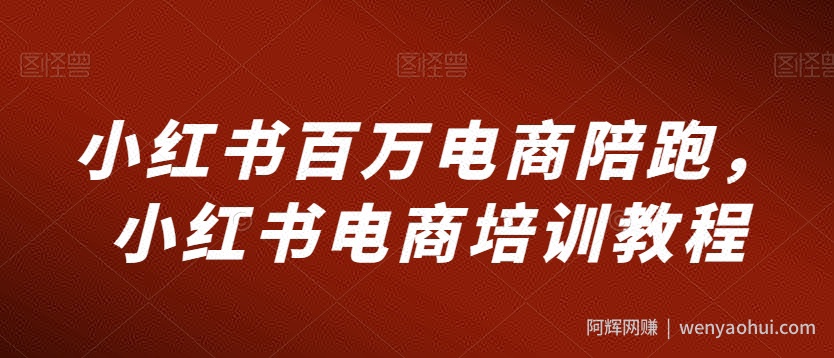 小红书百万电商陪跑，小红书电商培训教程