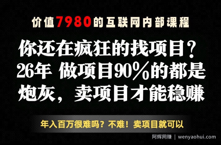 26年请不要疯狂的找项目了，卖项目远比你想象的暴利，你也可以月入10W+【揭秘】