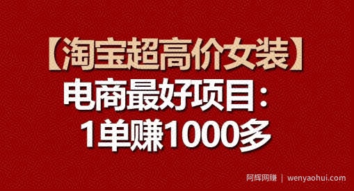 【淘宝超高价女装】电商最好项目：每一单都是高利润