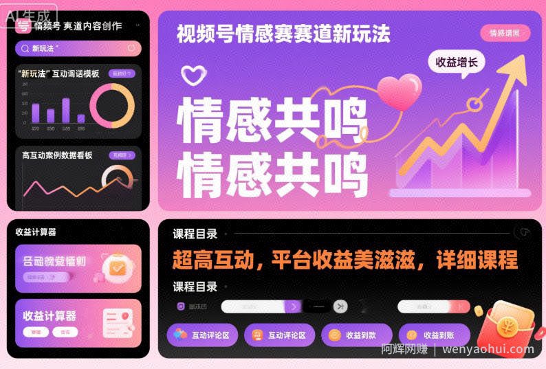 视频号情感赛道新玩法，超高互动，平台收益美滋滋，详细课程
