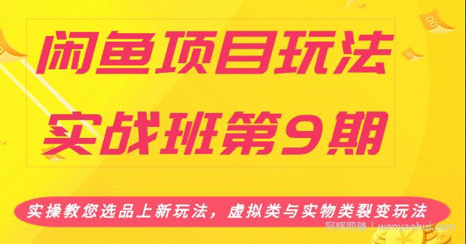 闲鱼项目玩法实战班第9期（一）实操教您选品上新玩法，虚拟类与实物类裂变玩法(无水印)
