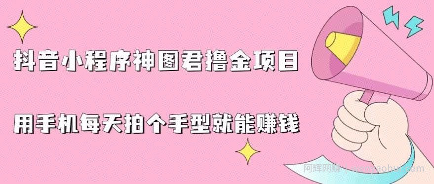 抖音小程序神图君撸金项目,用手机每天拍个手型挂载一下小程序就能賺米【揭秘】