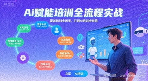AI赋能培训全流程实站，覆盖培训全场景，打通 Al培训全链路
