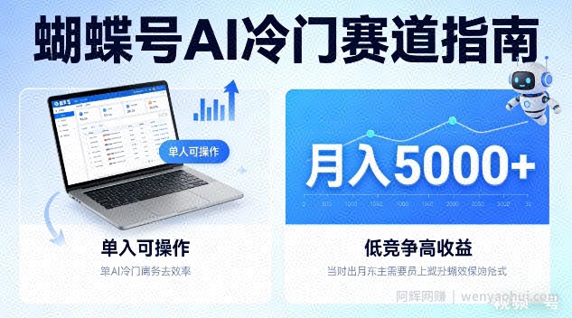 蝴蝶号AI冷门赛道，单人可操作，月入5k+【揭秘】