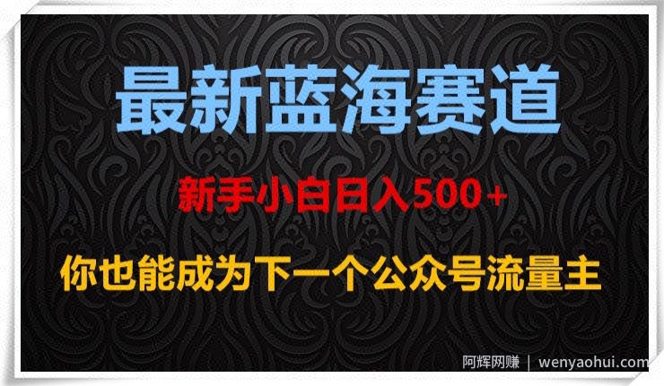 最新蓝海赛道，新手小白日入500+，你也能成为下一个公众号流量主【揭秘】