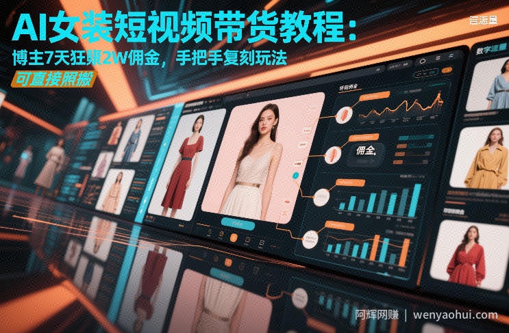 AI女装短视频带货教程：博主7天狂賺2W佣金，手把手复刻玩法，可直接照搬