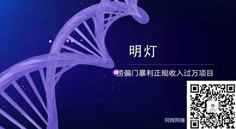 明灯副业三十六条小妙招之第27招捞偏门暴利正规收入过万项目