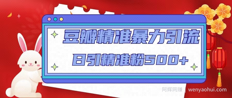 豆瓣精准暴力引流，日引精准粉500+【12课时】