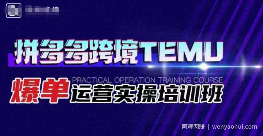 拼多多跨境TEMU爆单运营实操培训班，海外拼多多的选品、运营、爆单