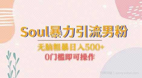 Soul暴力引流男粉玩法，无脑粗暴日入500＋，0门槛即可操作【揭秘】