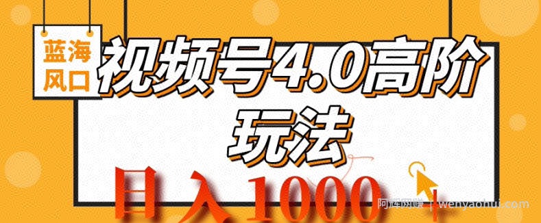 2024视频号4.0高阶变现项目，蓝海风口，日入1k