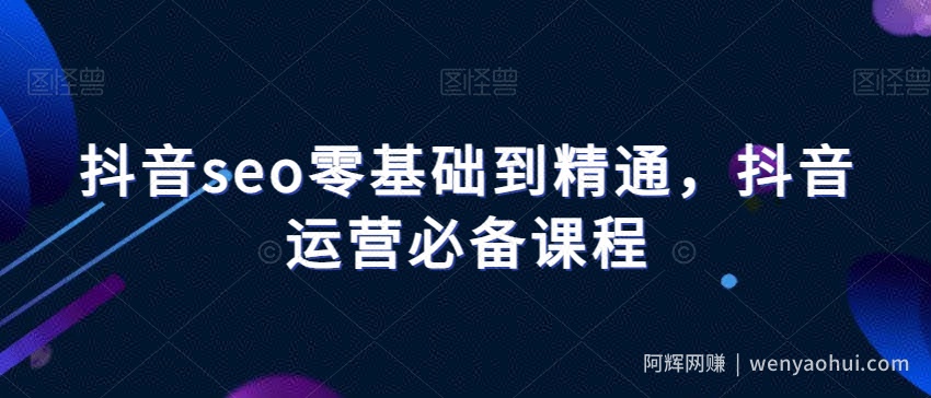 抖音seo零基础到精通，抖音运营必备课程