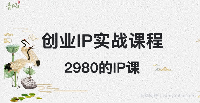 外边卖2980的创业IP课程，做私域月入5w+