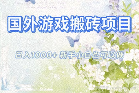 国外游戏搬砖项目，日入1k+，全自动解放双手，新手小白也可做【揭秘】
