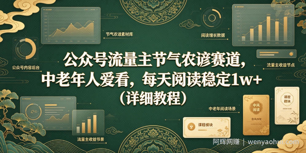 公众号流量主节气农谚赛道，中老年人爱看，每天阅读稳定1w+（详细教程）