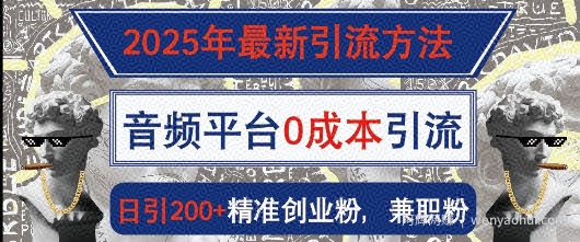 2025年最新引流方法，音频平台0成本引流，日引200+精准创业粉