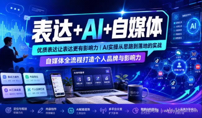 表达+AI+自媒体,优质表达让表达更有影响力|AI实操从思路到落地的实战|自媒体全流程打造个人品牌与影响力