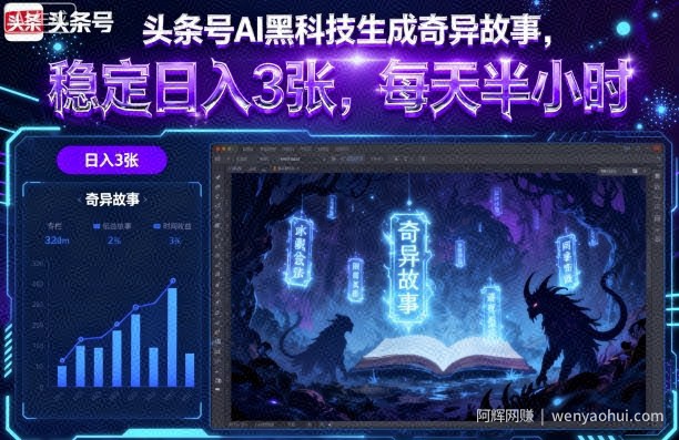 头条号AI黑科技生成奇异故事，稳定日入3张，每天半小时