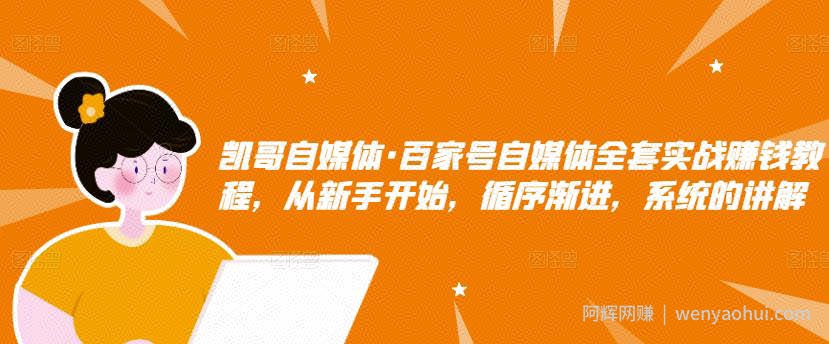 凯哥自媒体·百家号自媒体全套实战賺米教程，从新手开始，循序渐进，系统的讲解