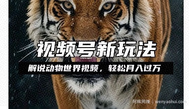 利用动物世界解说视频，赚分成计划收益，轻松月入过W，操作简单【揭秘】