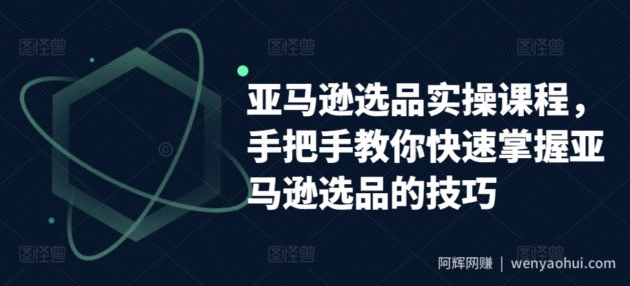亚马逊选品实操课程，手把手教你快速掌握亚马逊选品的技巧