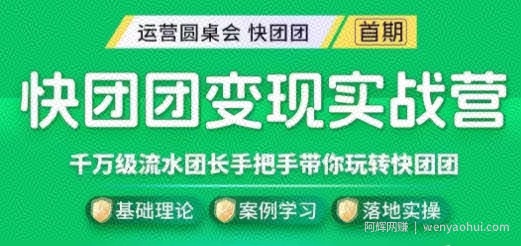 快团团变现实战营，千万级流水团长带你玩转快团团