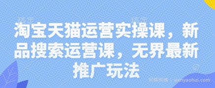 淘宝天猫运营实操课，新品搜索运营课，无界最新推广玩法