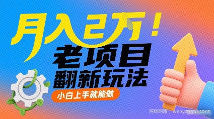 月入2W！老项目翻新玩法，小白上手就能做，非常容易上手