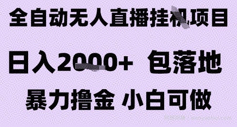 最新全自动抖音无人直播挂G项目，日入2k+ 包落地暴力撸金，小白可做【揭秘】