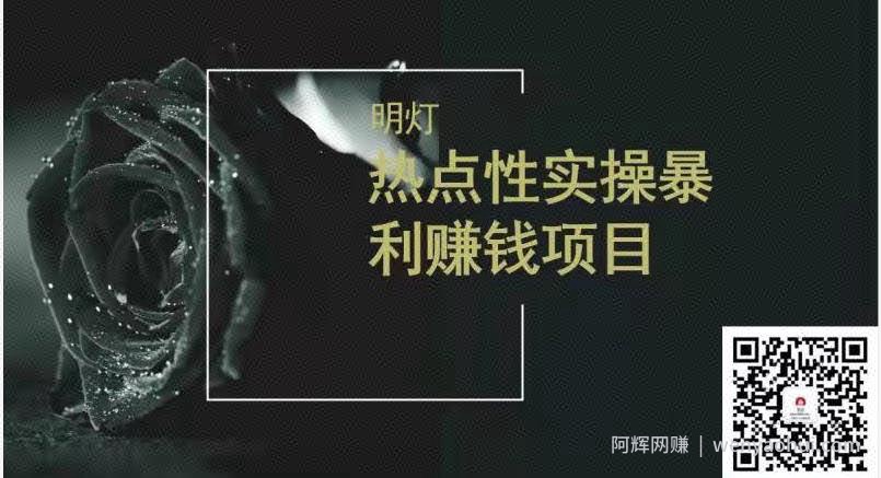 明灯副业三十六条小妙招之第21招热点性賺米项目
