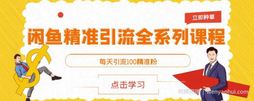 闲鱼精准引流全系列课程，每天引流100精准粉【视频课程】